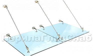 Комплект фурнитуры для козырька 1200х2400 (на вантах/тягах) k671-12-24 купить в Челябинске