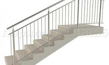 Нержавеющие ограждения с вертикальным заполнением 'частокол' - вариант №3 купить в Челябинске