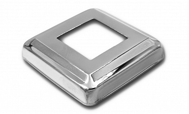 Низ стойки фигурный под трубу 40х40 мм, 82х82х0.8, высота 19 мм, полированный (AISI 304) k030 купить в Челябинске Низ стойки фигурный под трубу 40х40 мм, 82х82х0.8, высота 19 мм, полированный (AISI 304) k030 купить в Челябинске