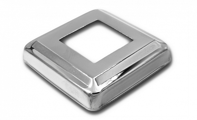 Низ стойки фигурный под трубу 40х40 мм, 82х82х0.8, высота 19 мм, полированный (AISI 304) k030 Низ стойки фигурный под трубу 40х40 мм, 82х82х0.8, высота 19 мм, полированный (AISI 304) k030