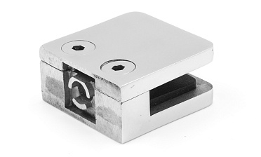 Стеклодержатель литой, под стекло 8 мм. 4+4 мм. на плоскость 42х22,5х42  полированный (AISI 304) k003 купить в Челябинске Стеклодержатель литой, под стекло 8 мм. 4+4 мм. на плоскость 42х22,5х42  полированный (AISI 304) k003 купить в Челябинске