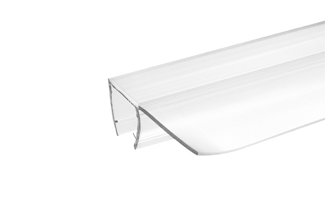 Уплотнитель для стекла 8мм, прозрачный, 90°, стекло-стекло 2,2 м., длина уса 17 мм t215-2 Уплотнитель для стекла 8мм, прозрачный, 90°, стекло-стекло 2,2 м., длина уса 17 мм t215-2