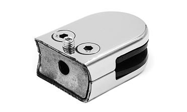 Стеклодержатель штампованный под стекло 10 мм (5+5 мм), под стойку Ø38.1 мм (39х24х55), полированный (AISI 304) k538-10 купить в Челябинске