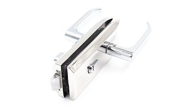 Замок для стеклянной двери с нажимной ручкой, евроцилиндр односторонний ключ/защелка, с ответной частью на стекло, полированный t155 PSS купить в Челябинске