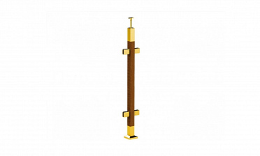 Готовая стойка 40х40х950 мм, деревянная, со вставками из нержавеющей стали 2х100 мм с 4 зажимными стеклодержателями, под золото k740-3-G купить в Челябинске Готовая стойка 40х40х950 мм, деревянная, со вставками из нержавеющей стали 2х100 мм с 4 зажимными стеклодержателями, под золото k740-3-G купить в Челябинске