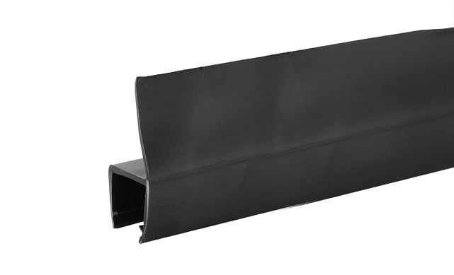 Уплотнитель для стекла 8 мм, непрозрачный черный, 180°, стекло-стекло 2200 мм t204-2 BL-U Уплотнитель для стекла 8 мм, непрозрачный черный, 180°, стекло-стекло 2200 мм t204-2 BL-U