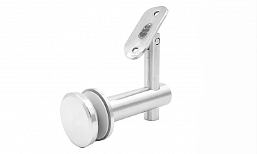 Выносной держатель поручня на стекло 8-20 мм, регулируемый, с ложементом, шлифованный, (AISI 304) k241 купить в Челябинске Выносной держатель поручня на стекло 8-20 мм, регулируемый, с ложементом, шлифованный, (AISI 304) k241 купить в Челябинске