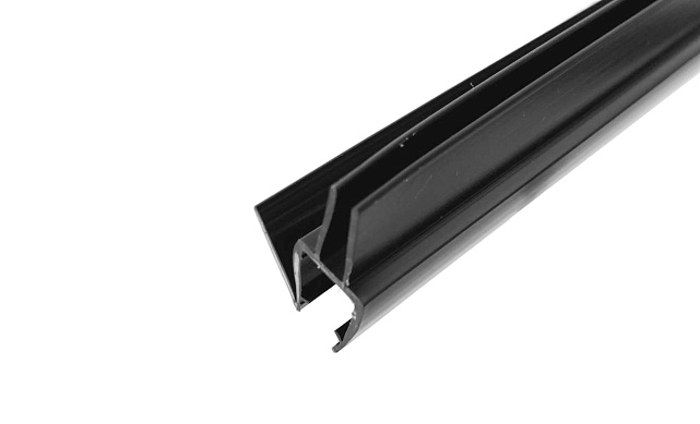 Уплотнитель для стекла 8 мм, блэк ультра - непрозрачный черный, пол-стекло 2200 мм t206-2 BL-U 2 Уплотнитель для стекла 8 мм, блэк ультра - непрозрачный черный, пол-стекло 2200 мм t206-2 BL-U 2