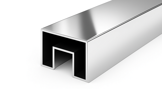 Труба Prima3+, 40х60х1.5 мм, с пазом 24х24мм под стекло, полировка 600GRIT, AISI 201 k824-5