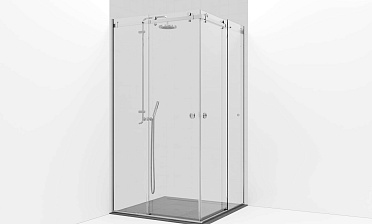 Комплект фурнитуры для раздвижной угловой душевой перегородки, две двери, на профиле t554-1 купить в Челябинске