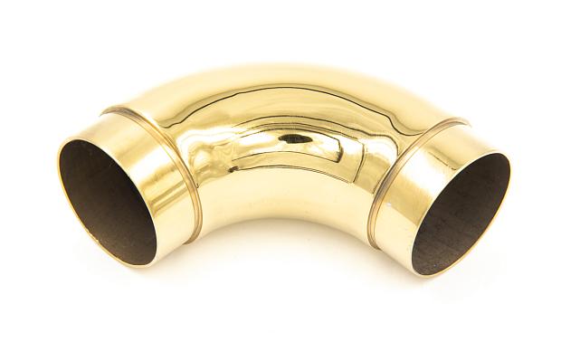 Отвод поручня под Ø50.8х102х1.45 мм, 90°, полированный 600 Grit, с двумя установочными кольцами, золото k052-88