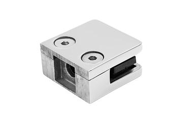 Стеклодержатель литой квадратный с вставками под стекло 8-10 мм, 4+4, на плоскость 41х22х42, полированный (AISI 304) k003-10 купить в Челябинске