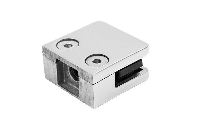 Стеклодержатель литой квадратный с вставками под стекло 8-10 мм, 4+4, на плоскость 41х22х42, полированный (AISI 304) k003-10 Стеклодержатель литой квадратный с вставками под стекло 8-10 мм, 4+4, на плоскость 41х22х42, полированный (AISI 304) k003-10