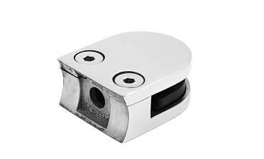 Стеклодержатель литой с вставками под стекло 8-10 мм, 4+4 мм, закругленный под стойку Ø38,1 мм (40х22х50), полированный, (AISI 304) k001-10 купить в Челябинске Стеклодержатель литой с вставками под стекло 8-10 мм, 4+4 мм, закругленный под стойку Ø38,1 мм (40х22х50), полированный, (AISI 304) k001-10 купить в Челябинске