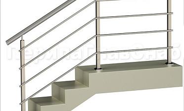 Четыре ригеля на сварке, круглый поручень и квадратные стойки купить в Челябинске