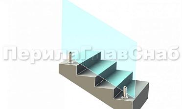 Ограждение без поручня на министойках на лестнице купить в Челябинске