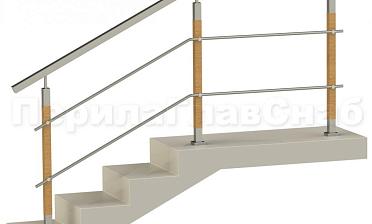 Два ригеля на держателях, квадратный поручень и квадратные деревянные стойки купить в Челябинске