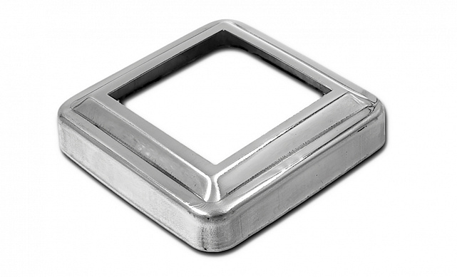 Низ стойки фигурный под трубу 40х40 мм, 64.5х64.5, высота 15 мм, полированный (AISI 304) k396 Низ стойки фигурный под трубу 40х40 мм, 64.5х64.5, высота 15 мм, полированный (AISI 304) k396