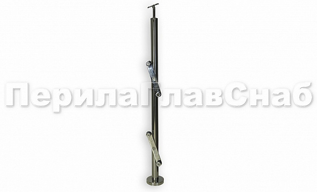 Стойка круглая  Ø38.1: 2 пластинчатых стеклодержателя, полированная, высота 950 мм (AISI 304) k729 2 Стойка круглая  Ø38.1: 2 пластинчатых стеклодержателя, полированная, высота 950 мм (AISI 304) k729 2