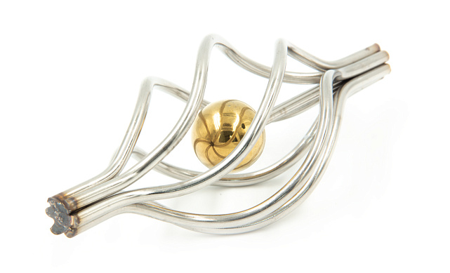 Декоративная вставка (корзинка) для стойки Ø25 мм, с золотым шаром k388-2 2 Декоративная вставка (корзинка) для стойки Ø25 мм, с золотым шаром k388-2 2