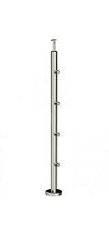 Стойка круглая Ø38.1: 4 ригеледержателя, полированная, высота 950 мм (AISI 304) k714 купить в Челябинске