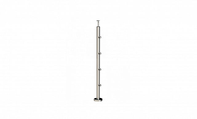 Стойка круглая Ø38.1: 4 ригеледержателя, полированная, высота 950 мм (AISI 304) k714 Стойка круглая Ø38.1: 4 ригеледержателя, полированная, высота 950 мм (AISI 304) k714