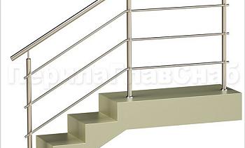 Три ригеля на держателях, круглый поручень и круглые стойки для крыльца в Челябинске. Готовые проекты ПерилаГлавСнаб