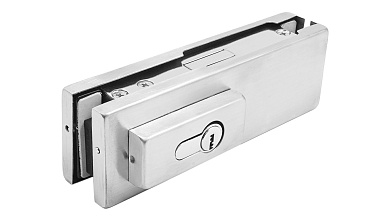 Замок для стеклянной двери центральный с прямоугольным ригелем, шлифованный, вырез 13 t152 SSS купить в Челябинске Замок для стеклянной двери центральный с прямоугольным ригелем, шлифованный, вырез 13 t152 SSS купить в Челябинске