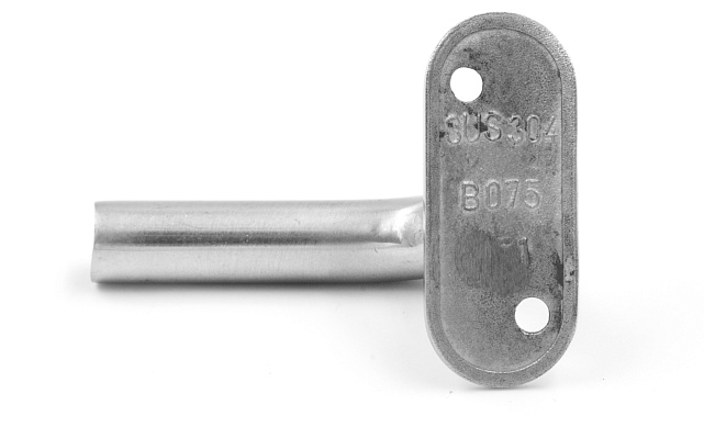 Держатель поручня выносной на стойку, с регул. ложементом под Ø38.1 мм, резьба внутр. М8, шлифованный, (aisi 304) k261-2 2 Держатель поручня выносной на стойку, с регул. ложементом под Ø38.1 мм, резьба внутр. М8, шлифованный, (aisi 304) k261-2 2