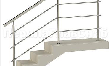 Три ригеля на держателях, квадратный поручень и круглые стойки купить в Челябинске