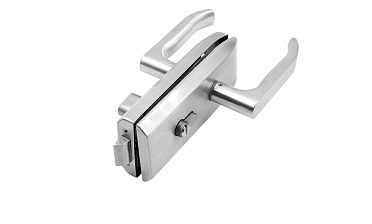 Замок для стеклянной двери с нажимной ручкой без притвора, евроцилиндр односторонний ключ/защелка, в комплекте ответная часть на стекло t155 SSS  купить в Челябинске Замок для стеклянной двери с нажимной ручкой без притвора, евроцилиндр односторонний ключ/защелка, в комплекте ответная часть на стекло t155 SSS  купить в Челябинске