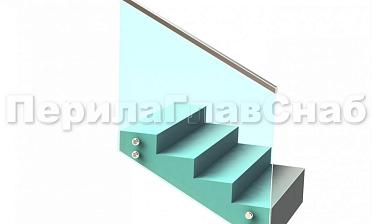 Ограждение с профильным поручнем с пазом на точечном креплении на лестнице купить в Челябинске