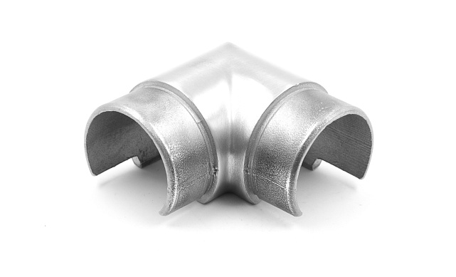 Отвод поручня с пазом Ø48.3мм, 90°, с двумя установочными кольцами, шлифованный 320Grit, (aisi 304) Фk237-2 Отвод поручня с пазом Ø48.3мм, 90°, с двумя установочными кольцами, шлифованный 320Grit, (aisi 304) Фk237-2