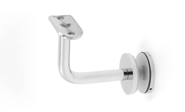 Держатель поручня Ø50.8 мм, на стекло 10-17 мм, Ø43х5 мм, вынос 60х70, нержавеющая сталь, полированная (AISI 304) k008-3 Держатель поручня Ø50.8 мм, на стекло 10-17 мм, Ø43х5 мм, вынос 60х70, нержавеющая сталь, полированная (AISI 304) k008-3