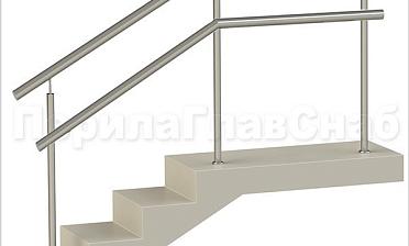 Нержавеющие ограждения с детским поручнем без ригелей купить в Челябинске