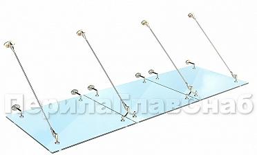 Комплект фурнитуры для козырька 1200х2800 (на вантах/тягах) k671-12-28 купить в Челябинске