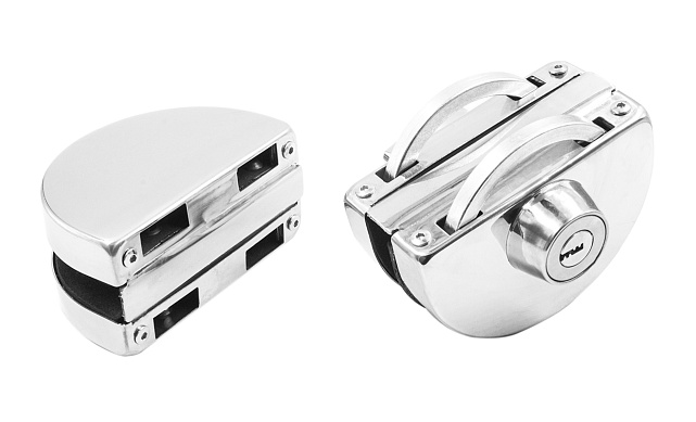 Замок для стеклянной двери с ответной частью на стекло, без вырезов в стекле полированный t109 PSS Замок для стеклянной двери с ответной частью на стекло, без вырезов в стекле полированный t109 PSS