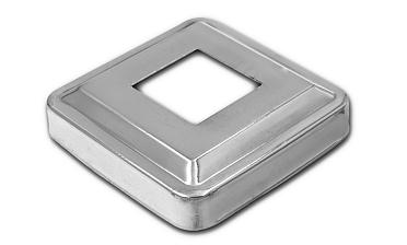 Низ стойки фигурный под трубу 25х25 мм, 66х66х0.4, высота 16 мм, полированный (AISI 304) k374 купить в Челябинске