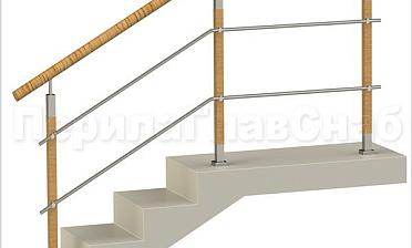 Два ригеля на держателях, пластиковый поручень и квадратные деревянные стойки купить в Челябинске