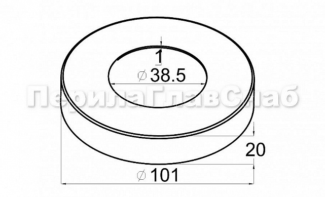 Низ стойки Ø38.1 мм, S=0.8 мм, 100х18 мм, золото k201-88 2 Низ стойки Ø38.1 мм, S=0.8 мм, 100х18 мм, золото k201-88 2