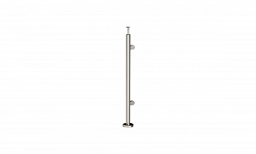 Стойка круглая Ø38.1: 2 литых зажимных стеклодержателя, полированная, высота 950 мм (AISI 304) k722-R купить в Челябинске Стойка круглая Ø38.1: 2 литых зажимных стеклодержателя, полированная, высота 950 мм (AISI 304) k722-R купить в Челябинске