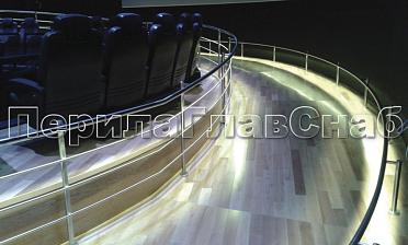 Ограждение со светильниками, встроенными в поручень купить в Челябинске