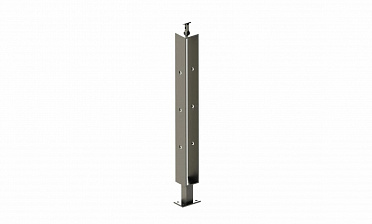 Стойка эксклюзивная квадратная с 3 отверстиями под ригель, крепление в пол, регулируемый ложемент (AISI 304) k785 купить в Челябинске