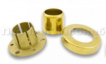 Цанга под трубу Ø38.1 мм, полированная #600, AISI 304, 3 отв. Ø7 мм, 3 отв. Ø9 мм, под золото Фk026-88 купить в Челябинске