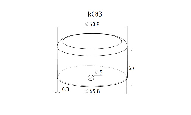 Заглушка под пластиковый (деревянный) поручень Ø49х0.4 мм полированная (AISI 304) k083 2 Заглушка под пластиковый (деревянный) поручень Ø49х0.4 мм полированная (AISI 304) k083 2