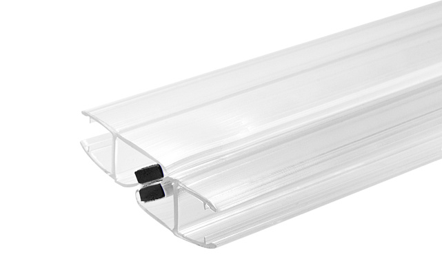 Комплект уплотнителей для стекла в душевую кабину (2 шт.), стекло-стекло 8 мм, с магнитом 90°/180°, 2200 мм t210 Комплект уплотнителей для стекла в душевую кабину (2 шт.), стекло-стекло 8 мм, с магнитом 90°/180°, 2200 мм t210