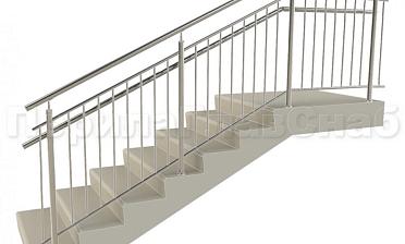 Нержавеющие ограждения с вертикальным заполнением 'частокол' - вариант №4 купить в Челябинске