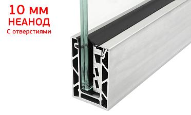 Комплект профиля зажимного для стекла 10мм и 5+5 , с отверстием, НЕАНОД. алюминий 100х60мм, т100-2-10 купить в Челябинске