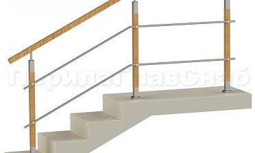 Два ригеля на держателях, квадратный деревянный поручень и квадратные деревянные стойки купить в Челябинске