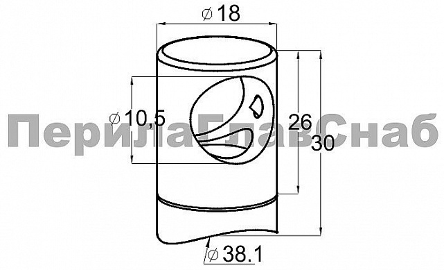 Ригеледержатель на стойку Ø38.1х10 мм (10.5 мм), полированный, литой (AISI 304) k082 2 Ригеледержатель на стойку Ø38.1х10 мм (10.5 мм), полированный, литой (AISI 304) k082 2